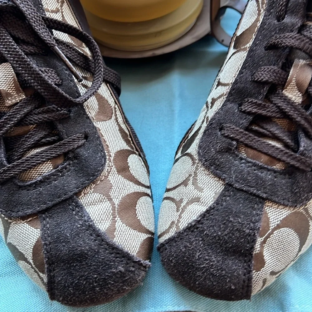 COACH Brown/Tan Hilary Tennis Shoe Women's Size 8M Style #A1337. - Picture 4 of 7